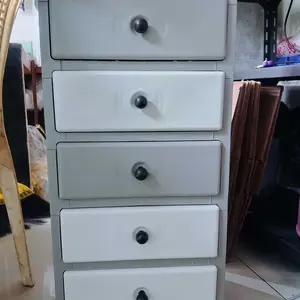 EVOCORE Lemari Plastik 35cm Serbaguna Estetik | Laci Pakaian 6 Susun Minimalis | Rak Kabinet Pink Multifungsi