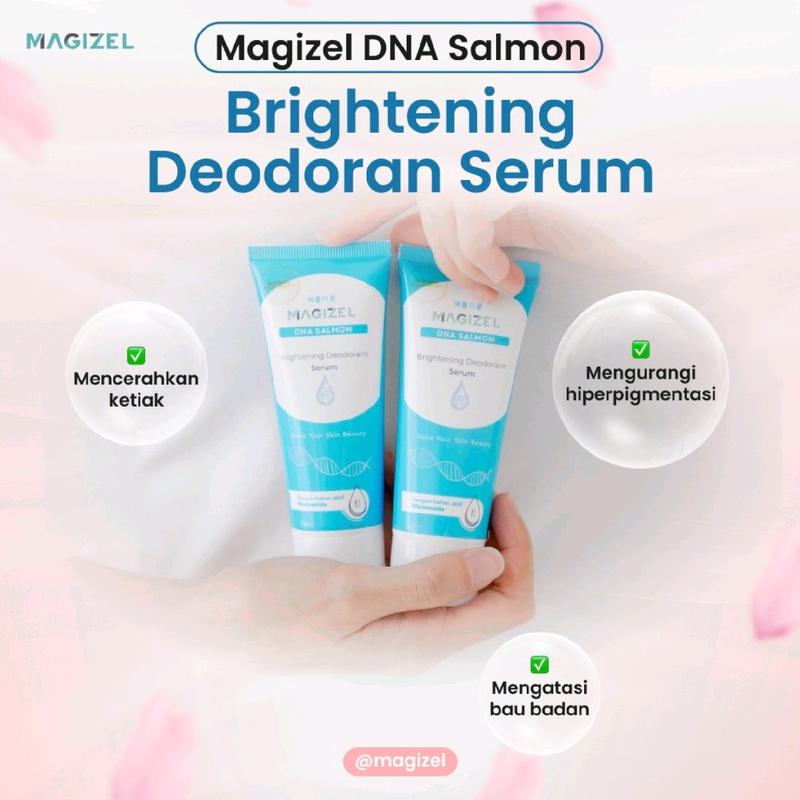 MAGIZEL DNA SALMON BRIGHTENING DEODORANT SERUM Antipespirant Niacinamide Lemon Bau Ketiak Pencerah 6