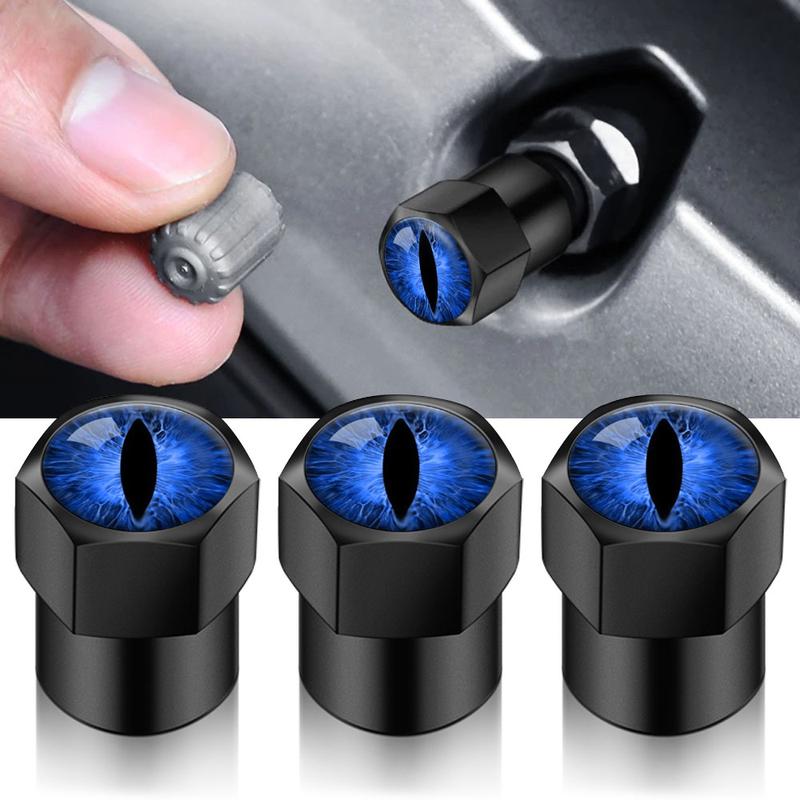 4PCS Universal Car Valve Caps Accessories Blue Red Cat Eyes Love Cat Heart Auto Wheel Tire Valve Tyre Stem Air Cover Car Styling Gift 0