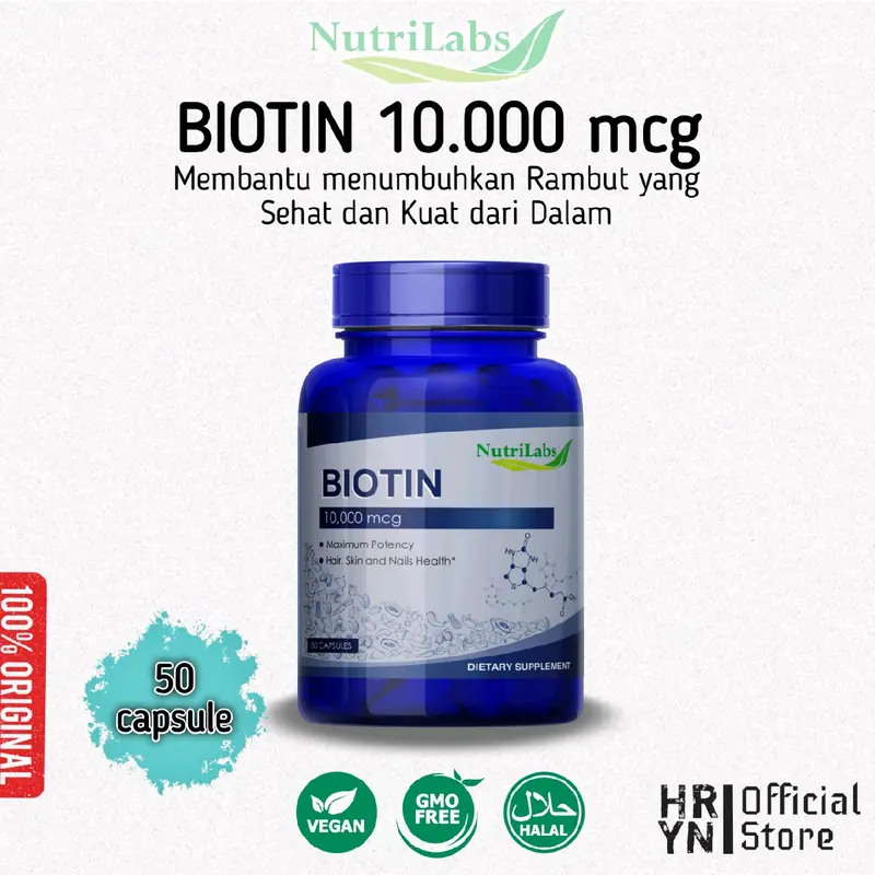 Nutrilabs Biotin 10000mcg Vitamin Perawatan Rambut Original 2