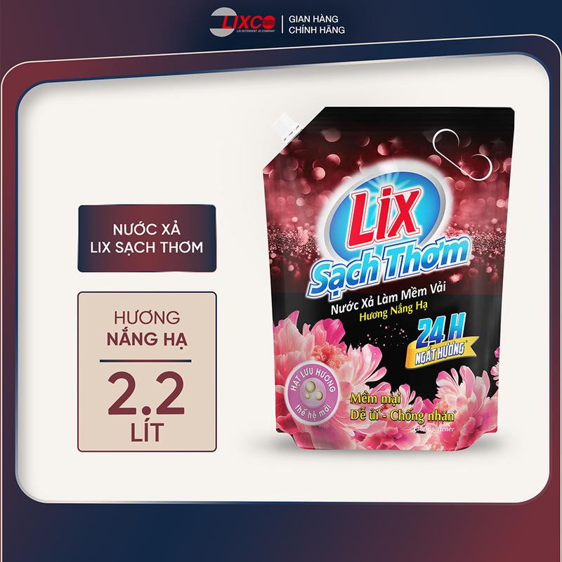  Nước xả làm mềm vải quần áo siêu thơm Lix 2,2L làm sạch thơm hương nắng hạ 17602  17601 