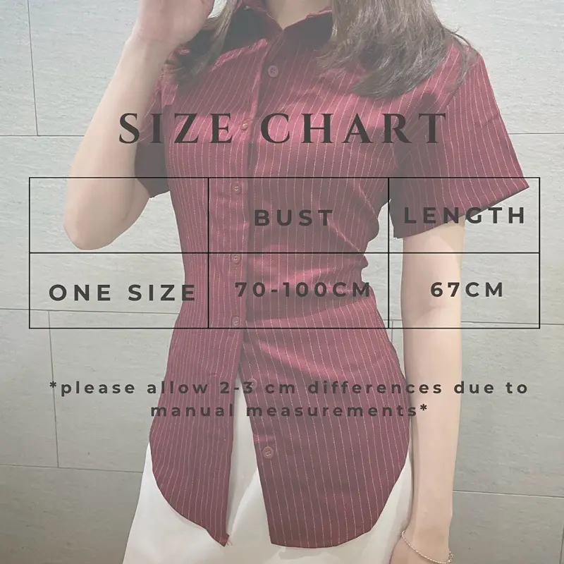 PLAINE - Deia Shirt | Korean Top - Atasan Formal Vest Wanita Atasan Fitted Classy Kemeja Lengan Pendek Fit Body Casual Cewek 5