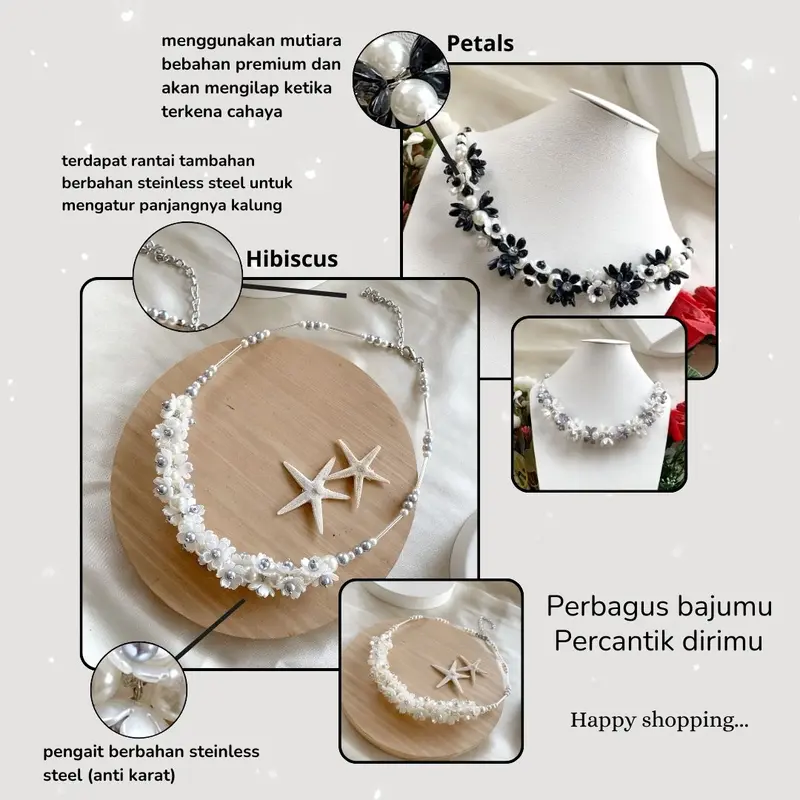 CRYSTAL BEADS NECKLACE ELISA | KALUNG HIJAB PREMIUM | KALUNG KRISTAL MANIK MANIK | HIJAB FASHION HANDMADE | AKSESORIS HIJAB CHOKER 1
