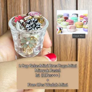 Bros Dagu Mini (ceduk Satu Gelas) Free wadah cepuk mini Bros hijab mini Bros Hijab Unik