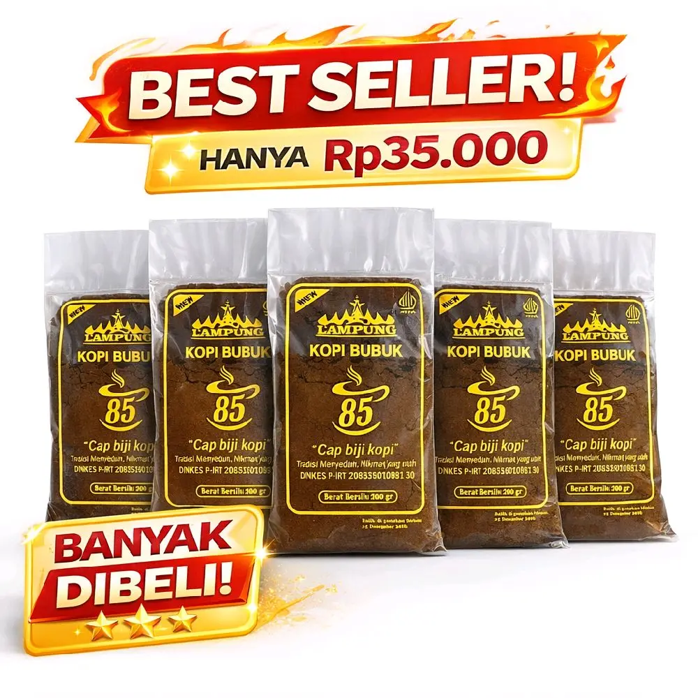 Paket Hemat Isi 5pcs Kopi Bubuk Spesial Kopi Lampung 200 gram