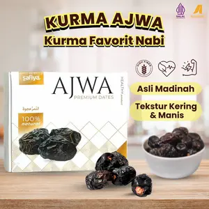 Kurma Ajwa 1 Kg Super Premium Kurma Favorit Nabi | Asli Madinah Original Oleh-Oleh Haji dan Umroh