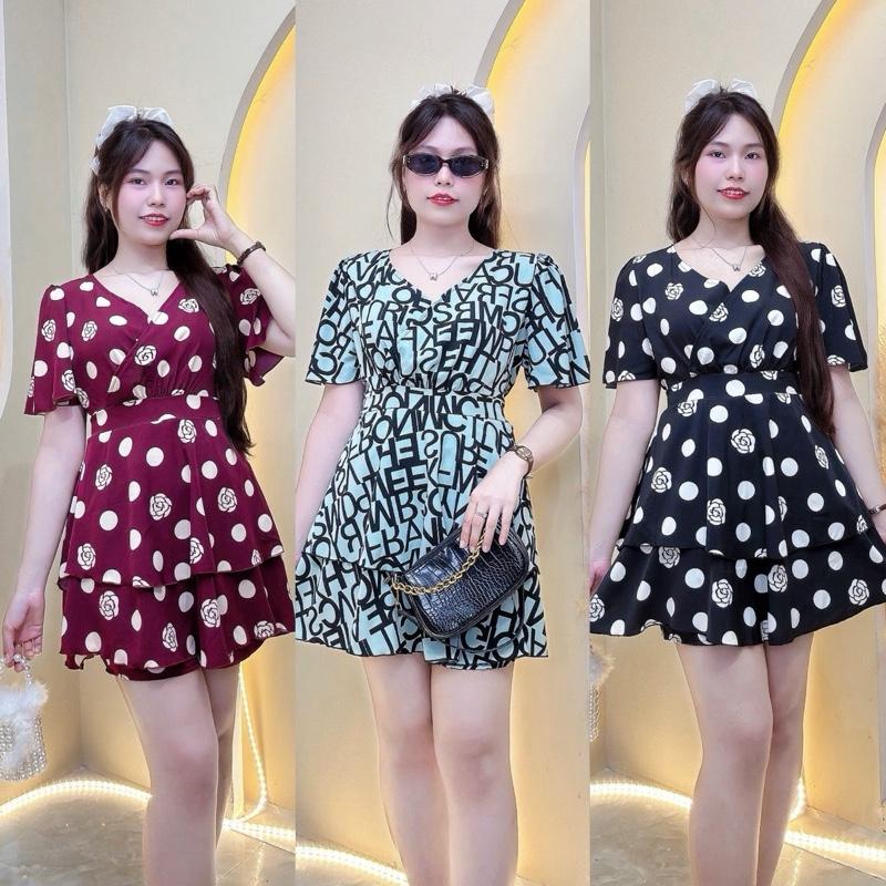 Sét Đồ bộ Nữ BigSiZe 50-105kg — Sét Đầm kèm quần hoạ tiết sang chảnh trẻ trung dành cho chị em Mũm Mĩm chất liệu lụa mịn mát