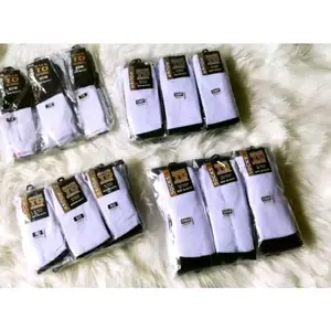 12 Pasang Kaos Kaki Anak Sekolah Hitam Putih Sd, Smp, dan Sma Tanpa Tumit Lusinan Harga Grosir Spandex Poliester Fashion