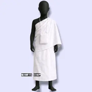 Ihrom Instan Anak SD ( Umur 8-12 Tahun ) Kain Ihrom Manasik Haji Atasan Kotak Nyaman Panjang Muslim Katun Baju   Tanggung Tangan