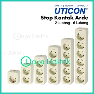 UTICON Stop Kontak Arde 2 3 4 5 6 Lubang - Soket Stopkontak Kotak Kontak 1 - 6 Lubang