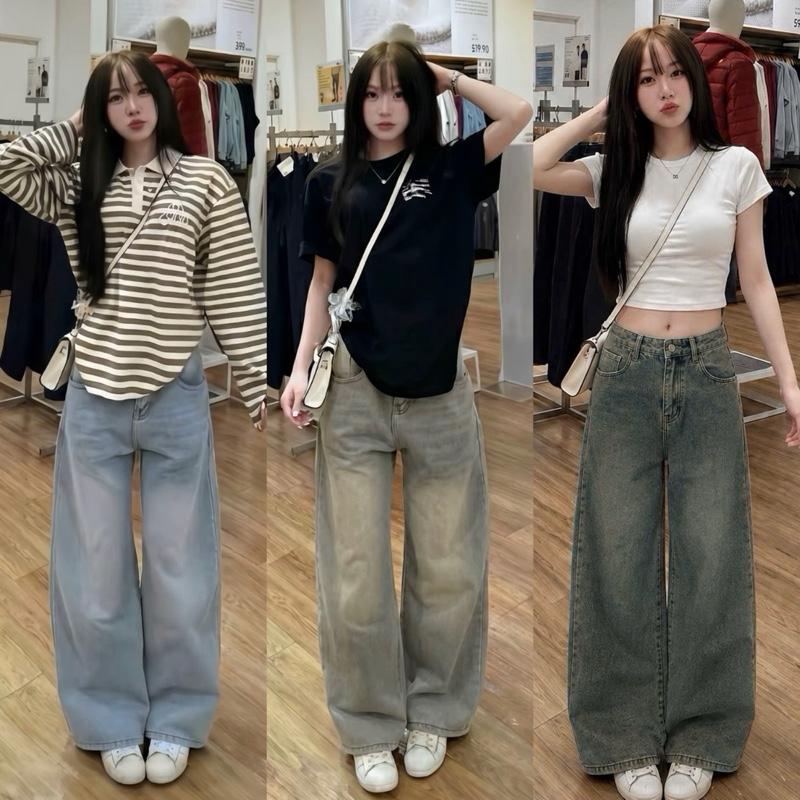 [ HOT ] Quần Jeans Nữ Ống Xuông Cạp Cao Tôn Dáng Nhiều Màu Thời Trang Hiện Đại