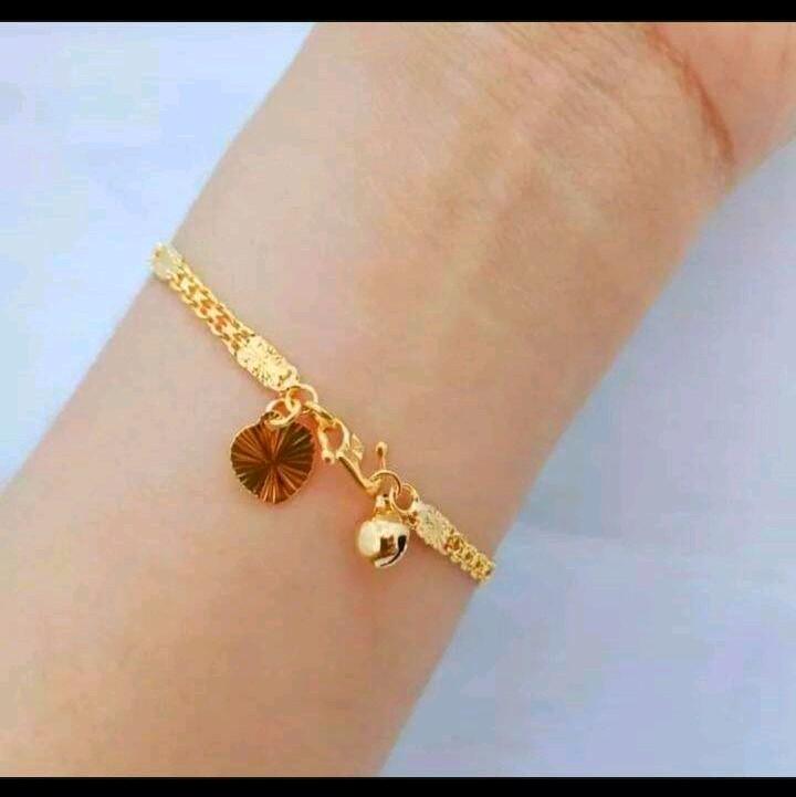 gelang Tangan dan Kaki Titanium Model Rantai Plat Ukir - Anti Karat Dewasa dan Anak-anak - Aksesoris xuping premium import jedar 1