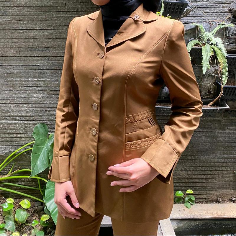 CO LIVE SPLIT PAYMENT!! 114 - Stelan Seragam Khaki Tua Wanita/ Stelan/ Atasan/ Bawahan 8