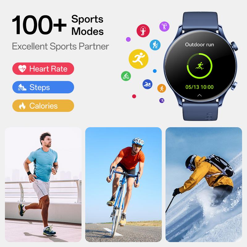 Aolon GTR3 jam smartwatch Tangan Pria Layar 1.43'' Bluetooth5.3 Ultra tipis 8.8 mmTahan Lama Tahan Air Debu Layar Monitor Amoled 100+ Mode Olahraga Large Screen Wireless Call Long Battery Life IP68 Waterproof Mendukung tampilan luar layar AOD strava 4