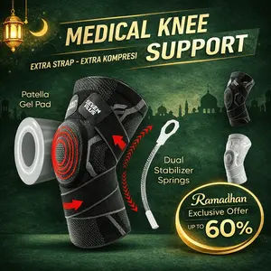 SevenPlus Deker Pelindung Lutut Extra Patella Gel - Spring - Strap / Knee Pad Basket Badminton Voli Futsal Bola Deker Olaraga Deker Lutut Knee Support Dekker Lutut Knee Brace Knee Protector alat terapi nyeri lutut Kneepad berkualitas premium