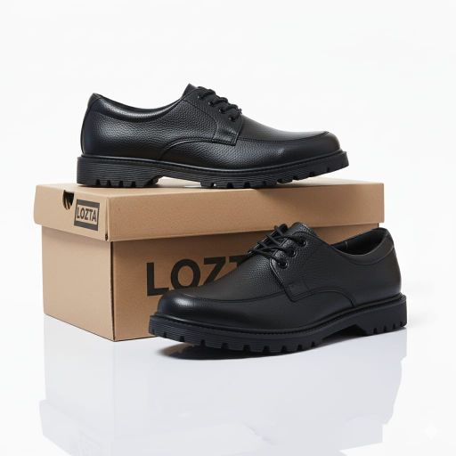 LOZTA Sepatu Pantofel Pria Bahan Kulit Matte Chunky Series Shoes Fantofel Kerja Hitam Karet LOZTA Sepatu Pantofel Pria Bahan Kulit Matte Chunky Series Shoes Fantofel Kerja Hitam Karet