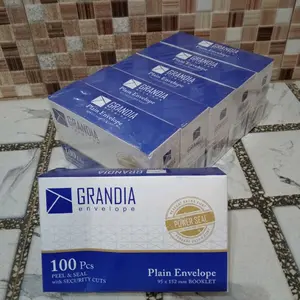 Grandia Amplop Putih Polos 100 Lembar - Peel & Seal dengan Potongan Keamanan - 95 x 152 mm Booklet