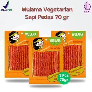 [PROMO SUDAH HABIS!!!] Wulama Paket 3pcs Snack Vegetarian Protein Kedelai Rasa Sapi Pedas 70gr - 100gr