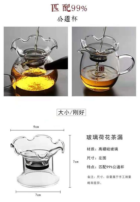 Product Introduction of Heat-Resistant Glass Tea Funnel Tea Filter Tea Strainer Fair Mug Tea Separator Funnel Stainless Steel Screen Filter Tea Ceremony Utensils Wholesale 2