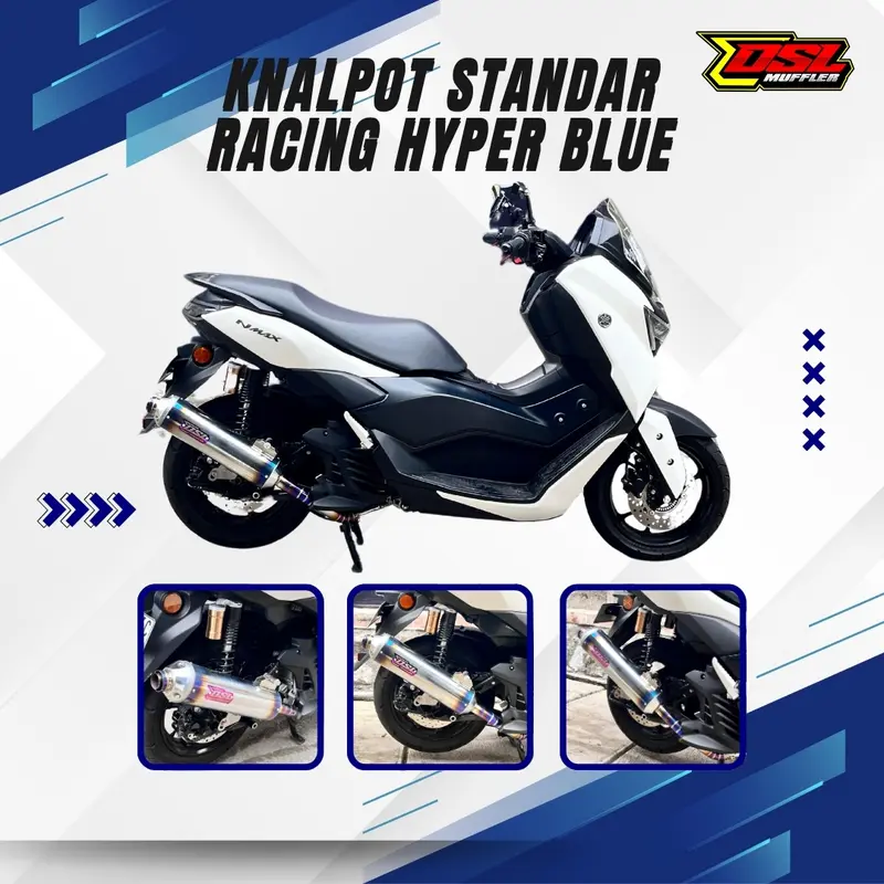 DSL Muffler - Knalpot Standar Racing Hyper Blue Edition – Suara Bass Adem Empuk 1