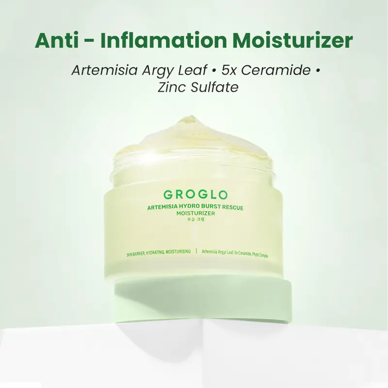[GROGLO] Moisturizer Pelembab gel skincare Korea mencerahkan menghidrasi melembabkan glowing mencegah timbulnya jerawat mengontrol minyak serta memperbaiki skin barrier 1
