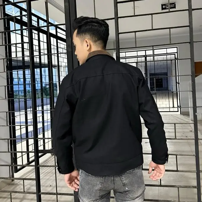 RASAGGI Work Jacket Canvas Marsoto Longsleeve Double Zipper 5