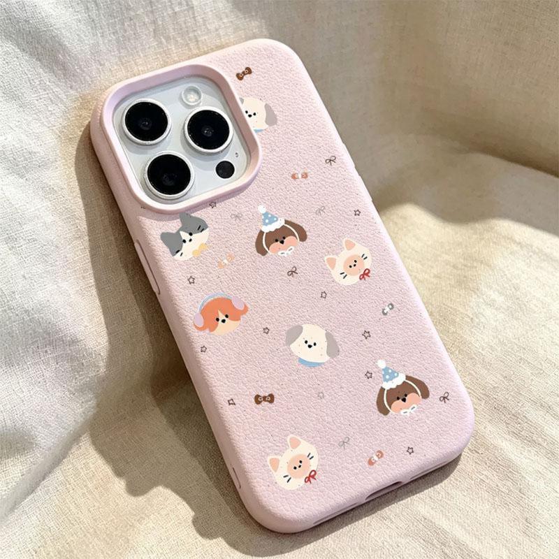 Ins Senior Vải Tattoo Dễ thương Puss Puppy Shockproof Bảo vệ trường hợp điện thoại cho iPhone 18/17/16/15/14/13/12/11/Pro/Pro Max/X/XR/XS/XS Max,7/8/14/15/16 Plus,17 Air.