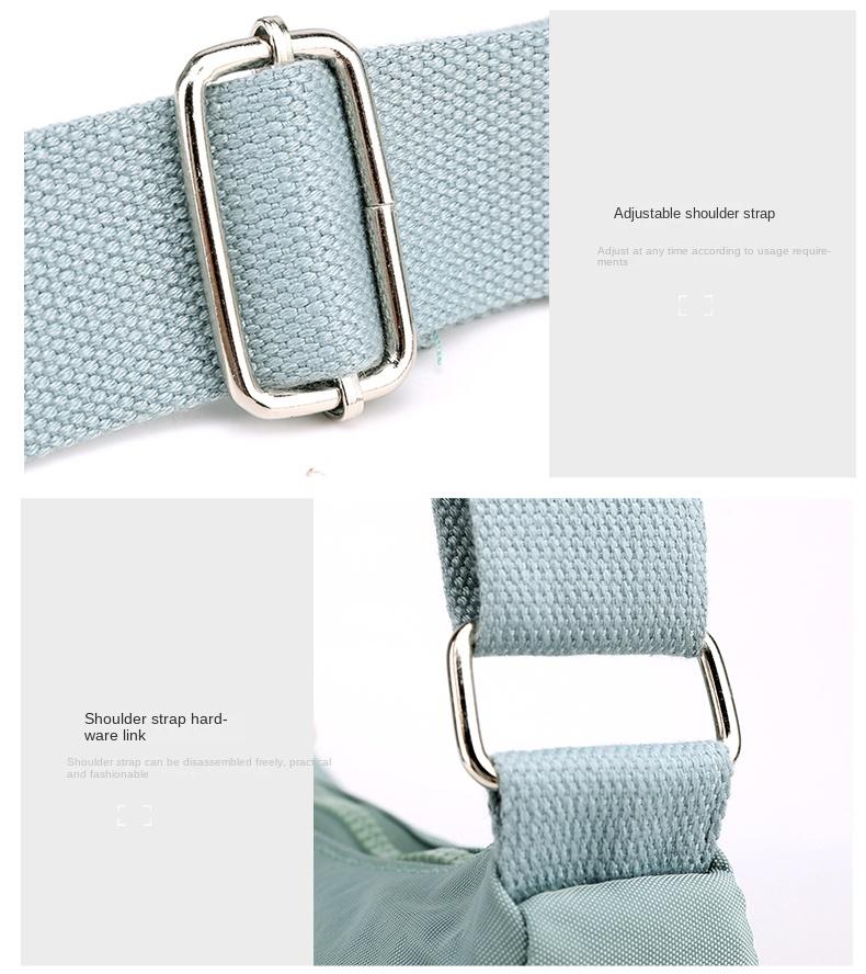 Product Introduction of Túi Đeo Chéo Nylon Chống Thấm Nước Cho Nữ, Túi Du Lịch Sức Chứa Lớn Có Khóa Kéo Nhiều Lớp Cho Bé Gái, Túi Đưa Thư Đựng Đồ Giải Trí Ngoài Trời Đeo Vai 25