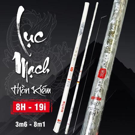 Cần câu tay Lục Mạch Thần Kiếm 8H Bản Đối Trọng Săn Hàng kèm ( Ngọn, Phao, Trục, Thẻo) Câu Cá