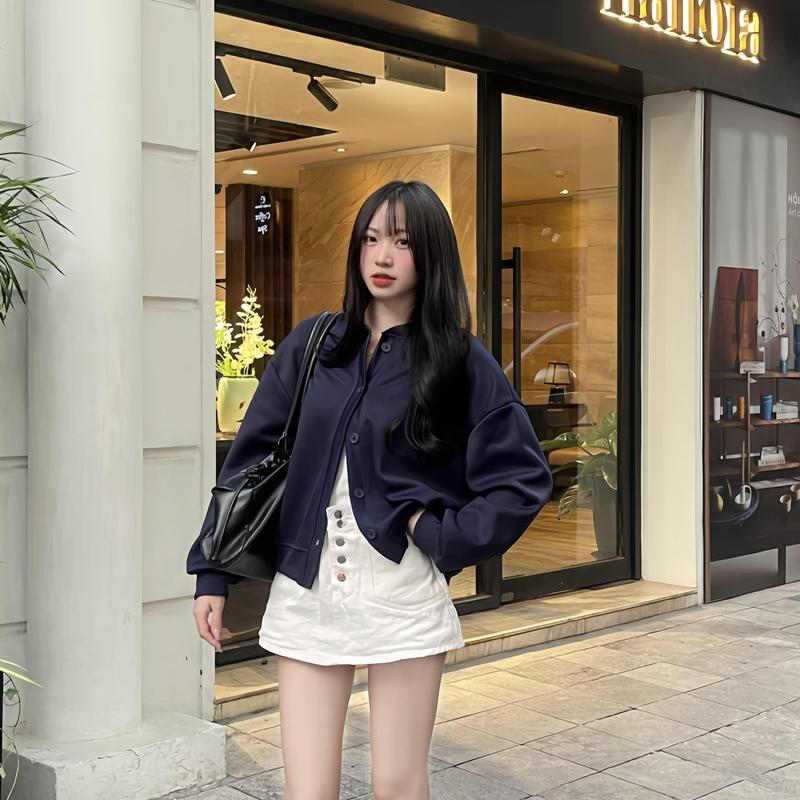 Áo Khoác Nỉ Cardigan Nữ Basic Cài Cúc Mùa Thu Đông Vải 2 Da Cao Cấp Không Xù 2024 MA462