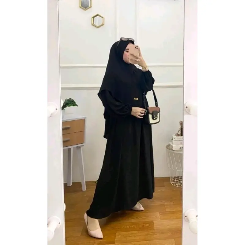 MEDINA SET KHIMAR GAMIS Muslim Wanita CRINKLE AIRFLOW TERBARU 0