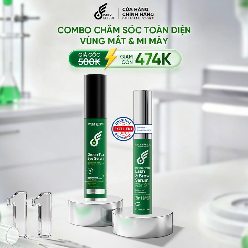 Combo Serum Giảm Thâm Quầng Mắt + Serum Làm Dày Dài Mi Mày - DAILY EFFECT 15g + 5g