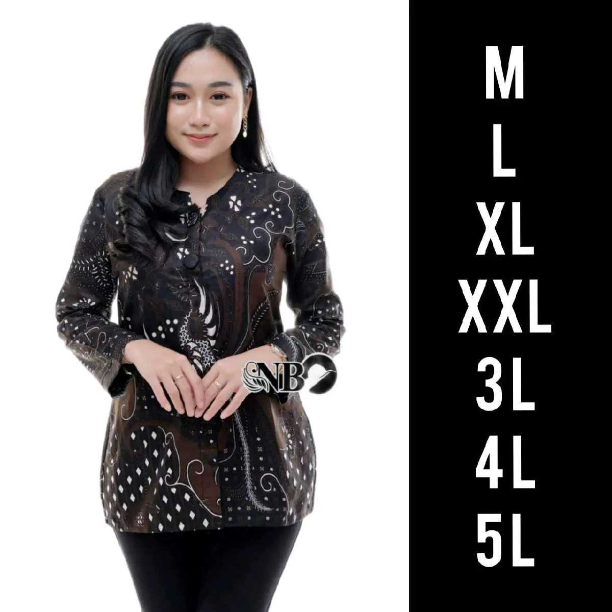 Atasan Batik wanita Jumbo Ukuran XXL XXXL 4L 5L Lengan Panjang Terbaru
