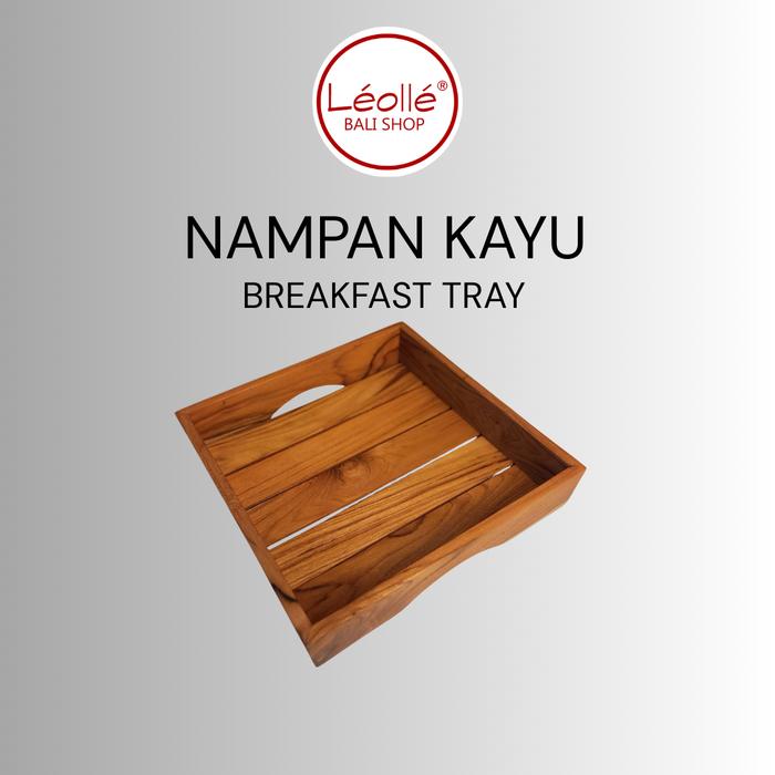 Gambar Leolle Bali Nampan Kayu Jati Square Strip 25cm | Baki Saji Kotak Kayu Jati Solid Handmade | Serving Tray Minimalis Estetik Cafe & Villa | Tatakan Kayu Saji Minuman & Snack | Nampan Dekoratif Meja Makan Premium | Wadah Organizer Kayu Jati Anti Lapuk dari Leolle Bali Kota Denpasar Tokopedia