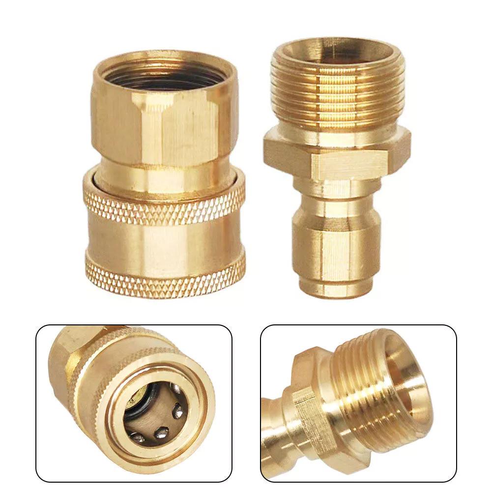 Coupler nepel angin adaptor M22 1.5 Male Female Male Sepasang selang tekanan tinggi quick release Coupler nepel angin adaptor M22 1.5 Male Female Male Sepasang selang tekanan tinggi quick release