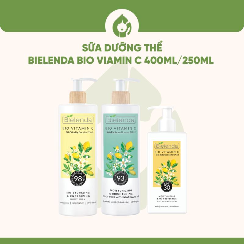  Dưỡng thể Bielenda Bio Vitamin C dưỡng ẩm làm đẹp da 400ml  250ml 