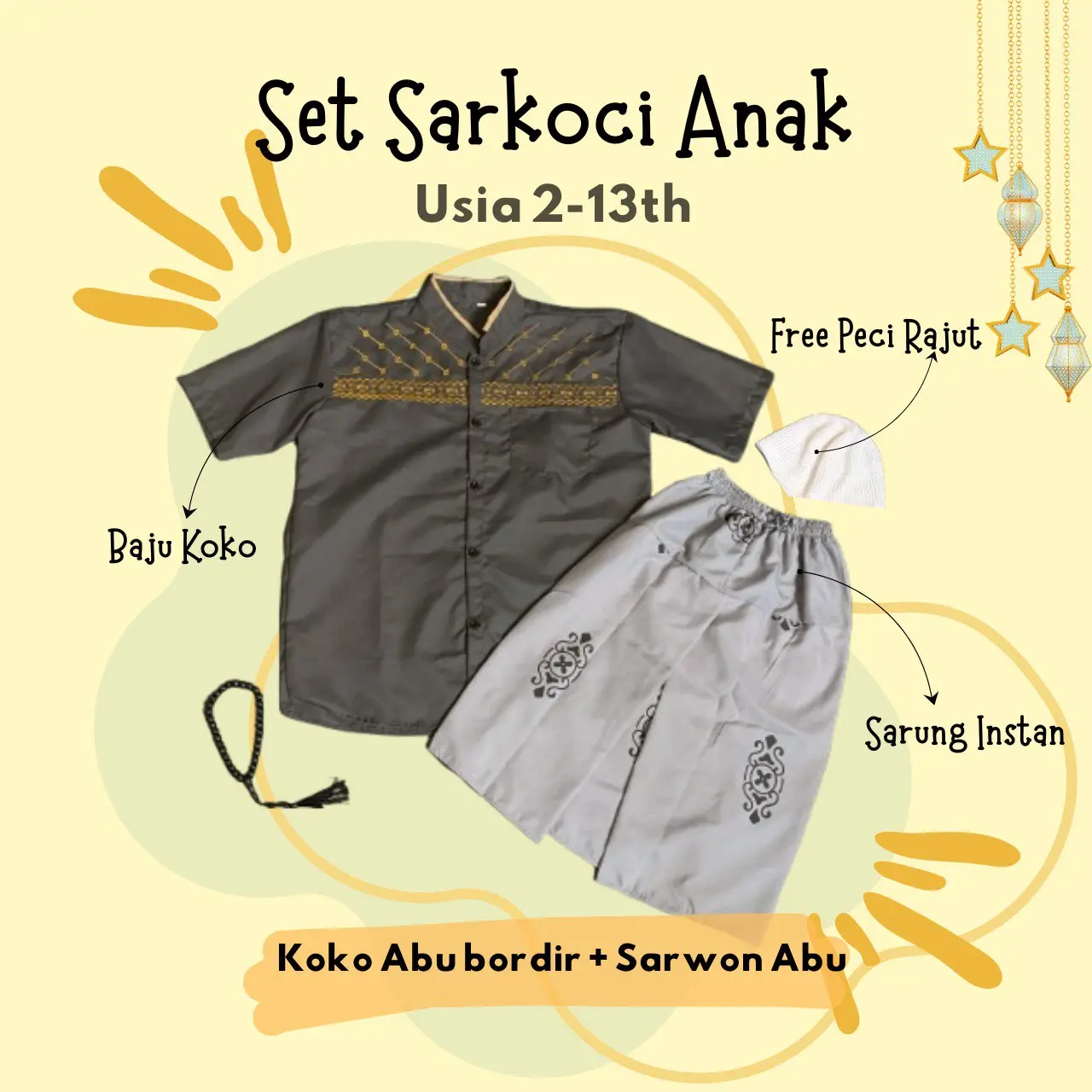 Bordir Abu + Sarwon Abu + Peci