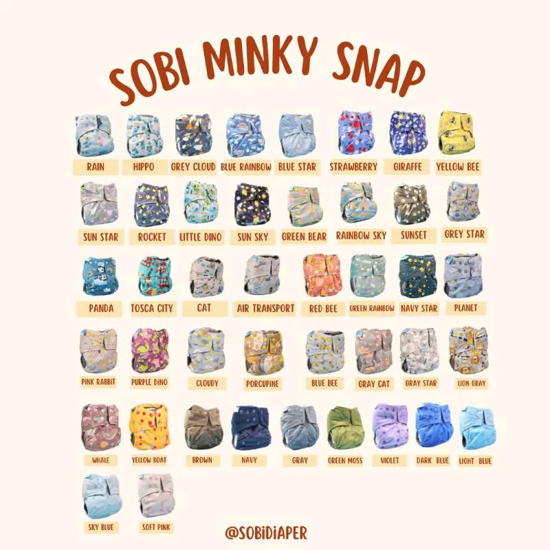Clodi sobi  Minky+2insert Microfiber untuk BB 4-15kg