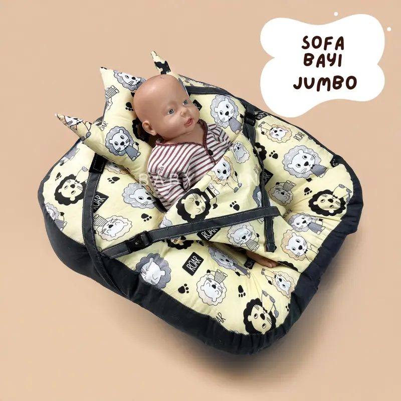 Sofa Bayi Jumbo Multifungsi Dilengkapi Safety Belt | Sofa Bayi Duduk | Sofa 3 in 1 | Sofa Empuk | Sofa Free Bantal Peang | Sofa tidur | Sofa baby newborn 4
