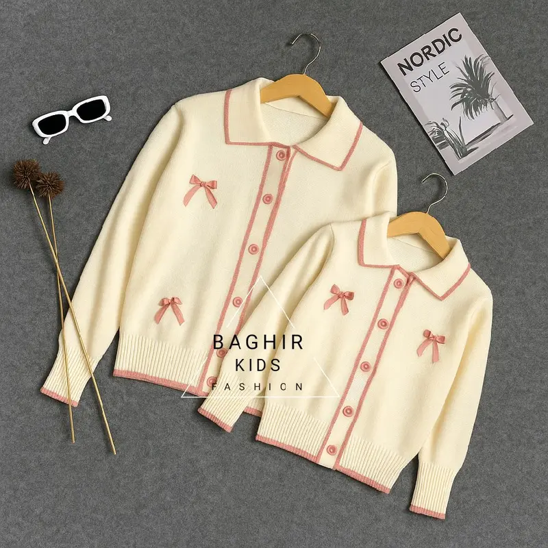 Keiko Cardigan Knit- Couple Ibu Anak Perempuan 1-10 Tahun Outer Kardigan Wanita Korean Stayle 0