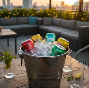 Ice Bucket Stainless Ember Es Batu Tempat Minuman Botol Soft Drink