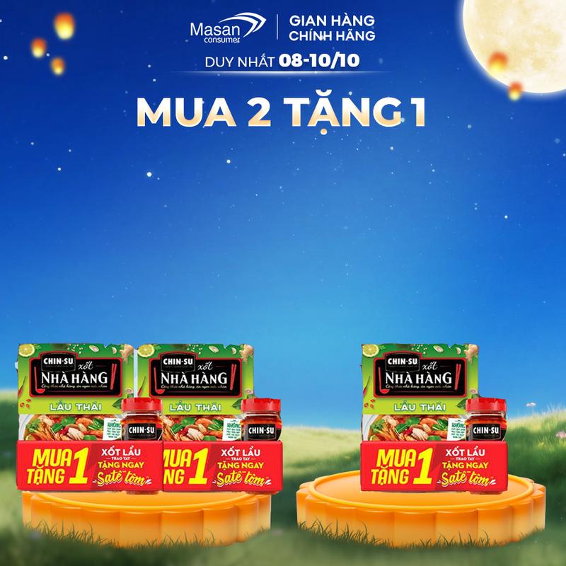Combo 2 Gói Xốt CHIN-SU Lẩu Thái Mới gia vị hoàn chỉnh KM hũ sa tế CHIN-SU tôm ớt sả MN 90gr - túi x 180gr