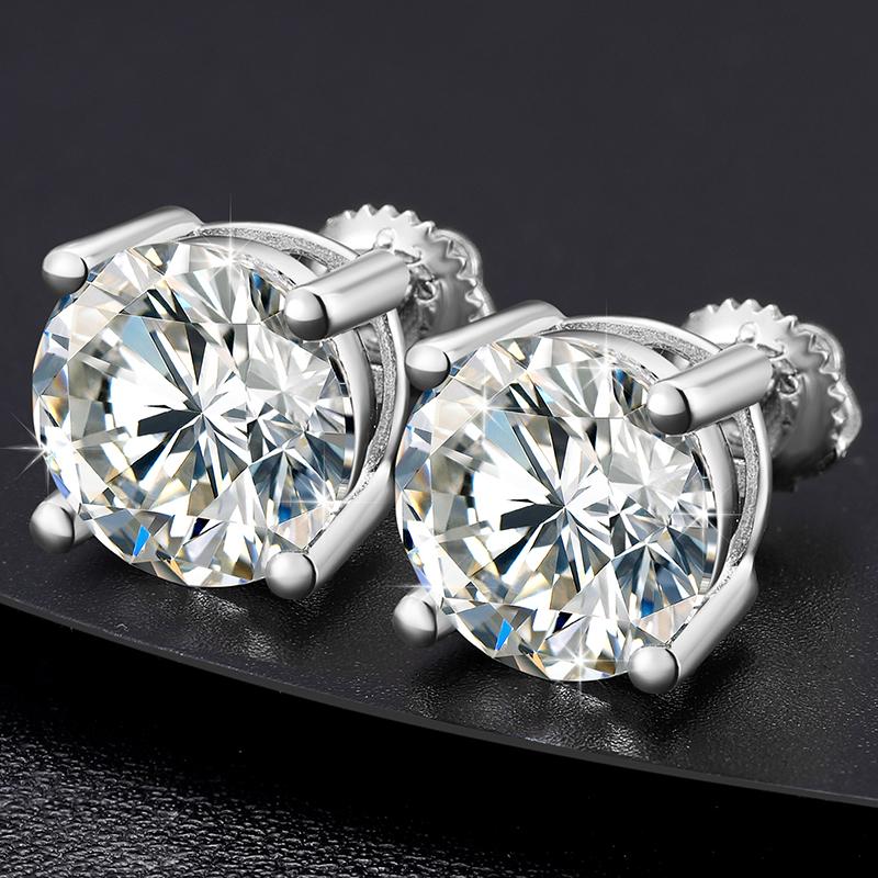 【#3】3-4ct Moissanite Earrings For Women Oversized 10mm 925 Sterling Silver Stud Earrings Men's Jewelry Gift 1
