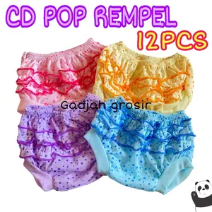 12pcs CD pop rempel motif polkadot anak balita Underwear