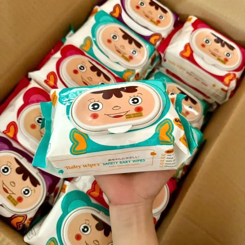 (Khong thung nhua)Combo 10 gói khăn ướt babywipes tiện lợi an toàn(trọng lượng thực tế 300-350gram) thùng 3,5 kí.không tặng thùng