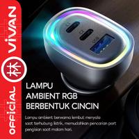 Gambar Vivan CCQ05 Car Charger Dual USB-C +1 USB-A Fast Charging RGB Light with Type C Cable 4.8A Max 24W dari Liem Group Kota Administrasi Jakarta Barat 5 Tokopedia