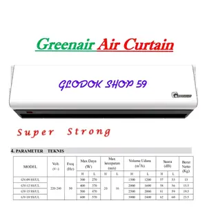 AIRCURTAIN GREENAIR GV15SS/UL SUPER STRONG ULTIMATE SERIES 150 CM NEW