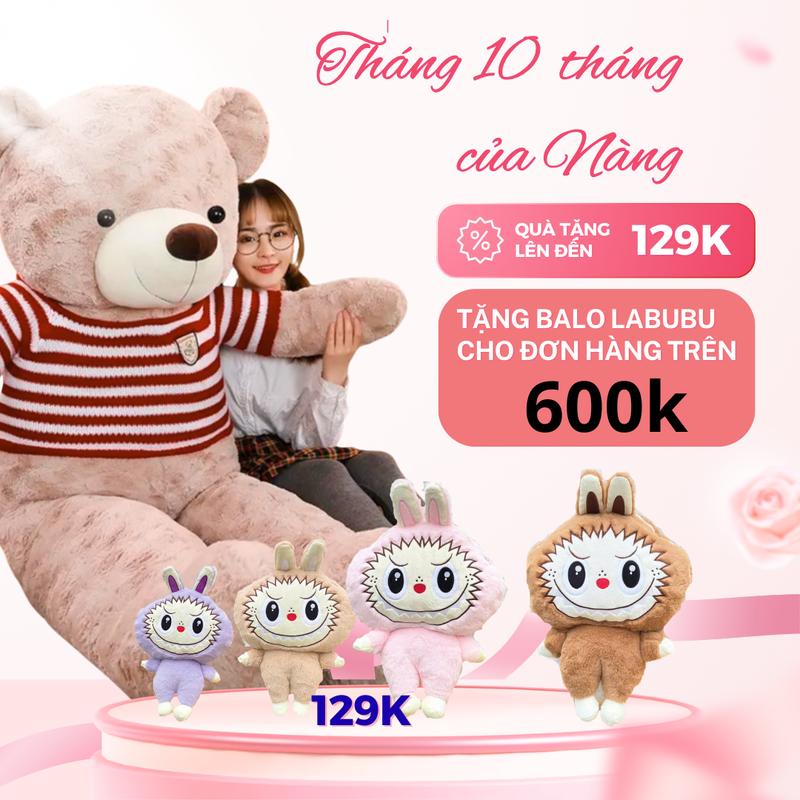 Gấu bông Teddy mặc áo hàng cao cấp nhập khẩu.gấu bông to 1m đến 1m8( tặng balo labubu cho đơn từ 600k)