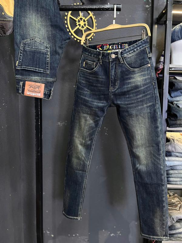 GIÁ MỞ BÁN Quần Jean Dài Nam 2233 Màu Xanh Đậm Was Lót Vàng Lưng Thêu Chữ 7 Màu Chất Denim Có Co Giãn Chi Tiết Như Hình J3768 K3 STORE
