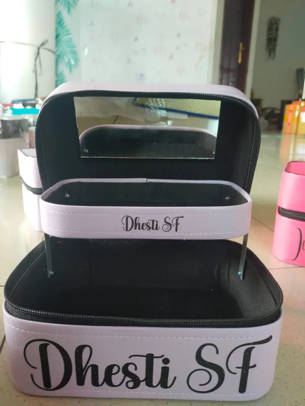 Custom Nama pouch makeup basic Tingkat / tas kosmetik/ makeup box 4